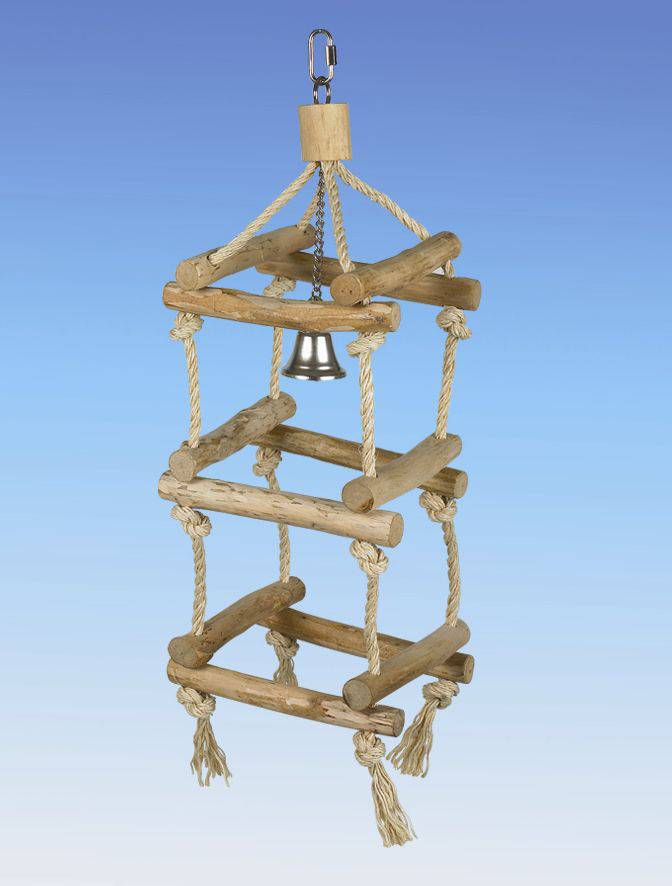 SISAL BIRD TOY 'WOODEN STICKS AND ROPE' MARE pentru pisici