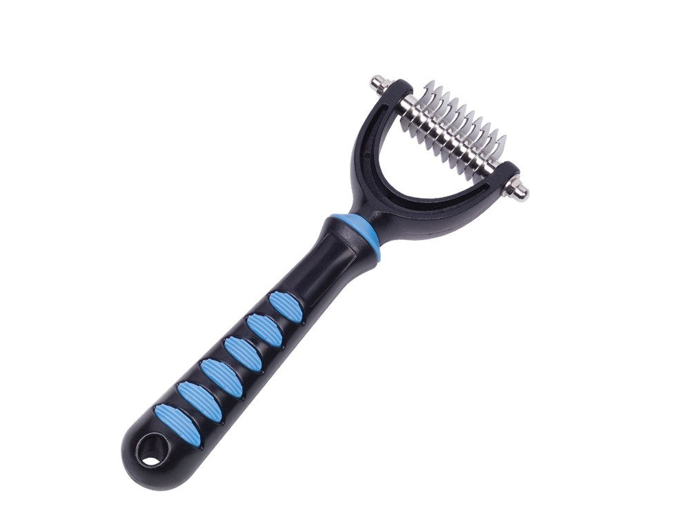 Perie descalcitoare pentru caini COMFORT LINE, mediu; 10 lame