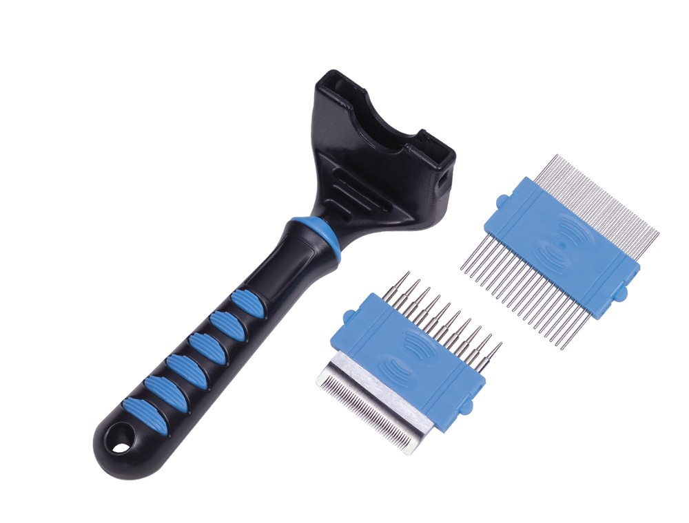 perie COMFORT LINE 4 in 1 pentru câini | piaptan mediu/piaptan purici/descalcitor/trimmer