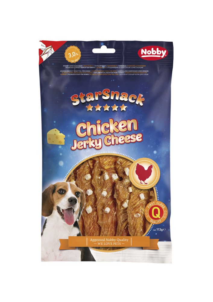 STARSNACK Pui Jerky cu branza 113 g pentru caini