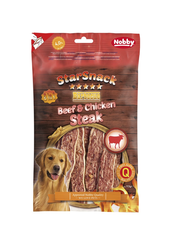 STARSNACK Steak de vita si pui la gratar 113 g pentru caini