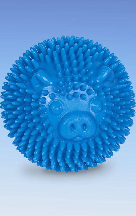 MINGE SPIKY TPR 'PORC', ALBASTRU 8 CM pentru câini