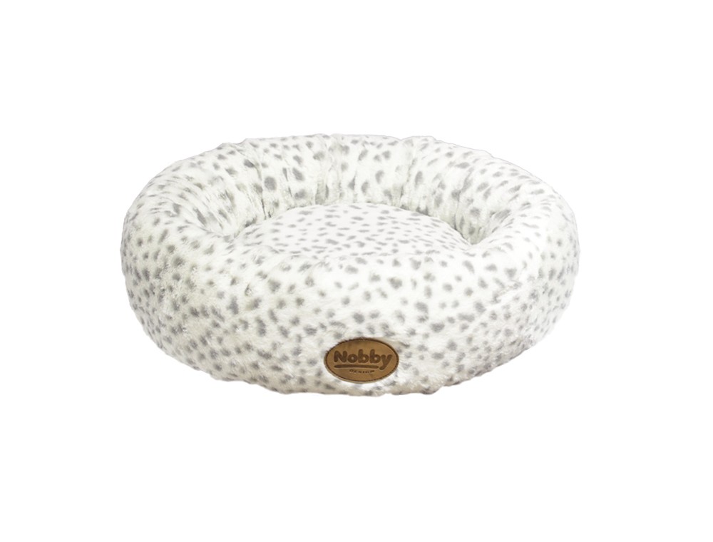 Culcus pentru câini DONUT 'ALANIS' | gri leopard | Ø 45 CM