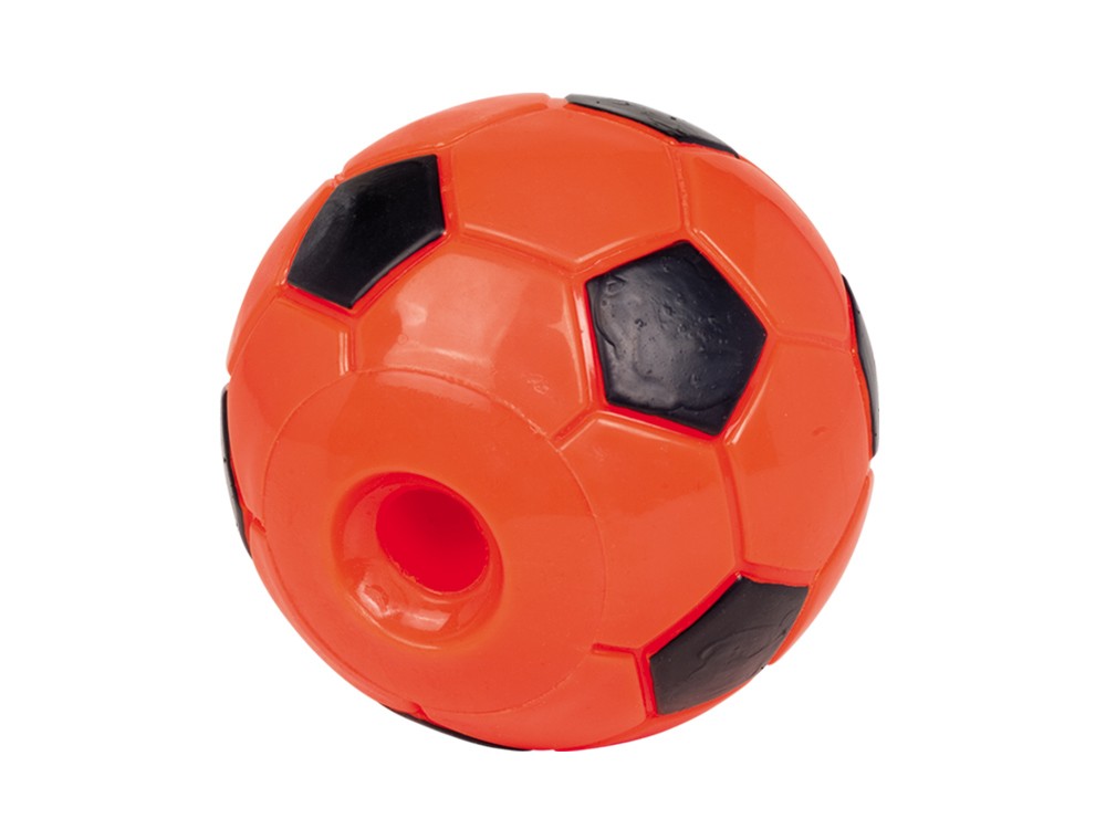 MINGE SNACK-SOCCER TPR, PORTOCALIE 12,5 CM pentru câini