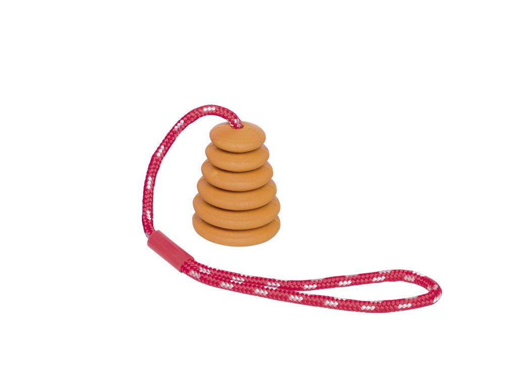 GONG TPR 'PUȘCĂ', PORTOCALIE 6,5 CM pentru câini