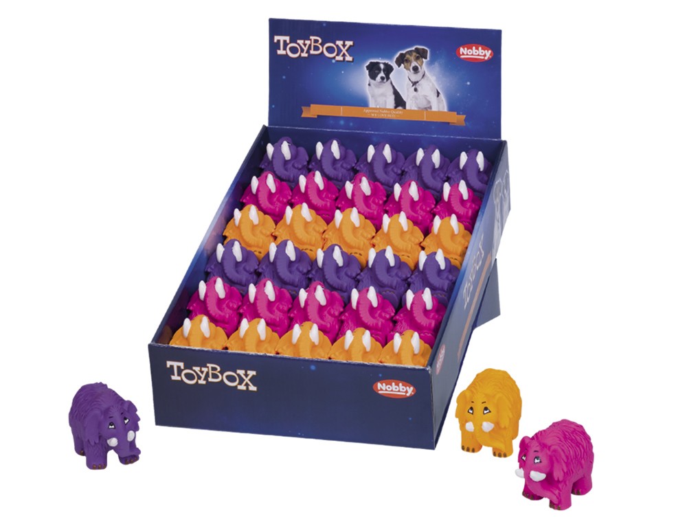 Jucărie din latex pentru câini | Mamut din latex | culori asortate | DISPLAY 30 buc. | 8,5 CM