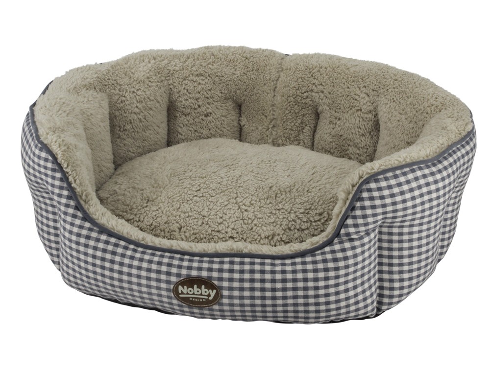 Culcuș oval pentru câini 'XAVER' | gri | l x w x h: 45 x 40 x 19 cm