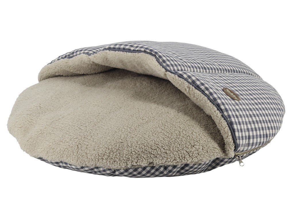 Perna rotundă Comfort 'XAVER' | cu pătură | Ø 65 cm | gri