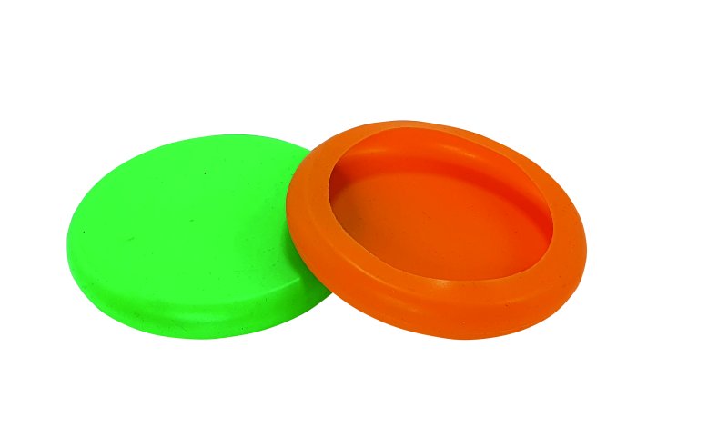 Capac din Silicon pentru conserve pentru câini | 2 buc. | Ø 11,5 cm | verde + portocaliu