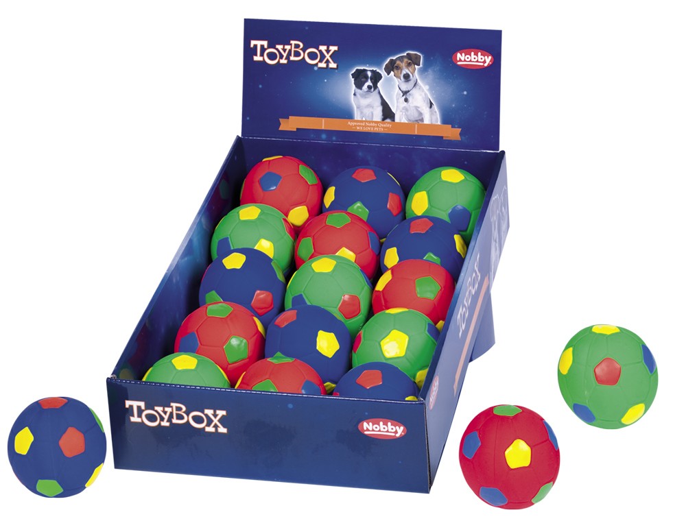 Jucărie din latex pentru câini | Minge de fotbal | culori asortate | Display 15 buc. | 8 cm