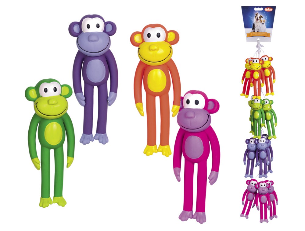 Jucărie pentru câini | Maimuțe din latex | culori asortate | Set 12 buc. | 16 cm