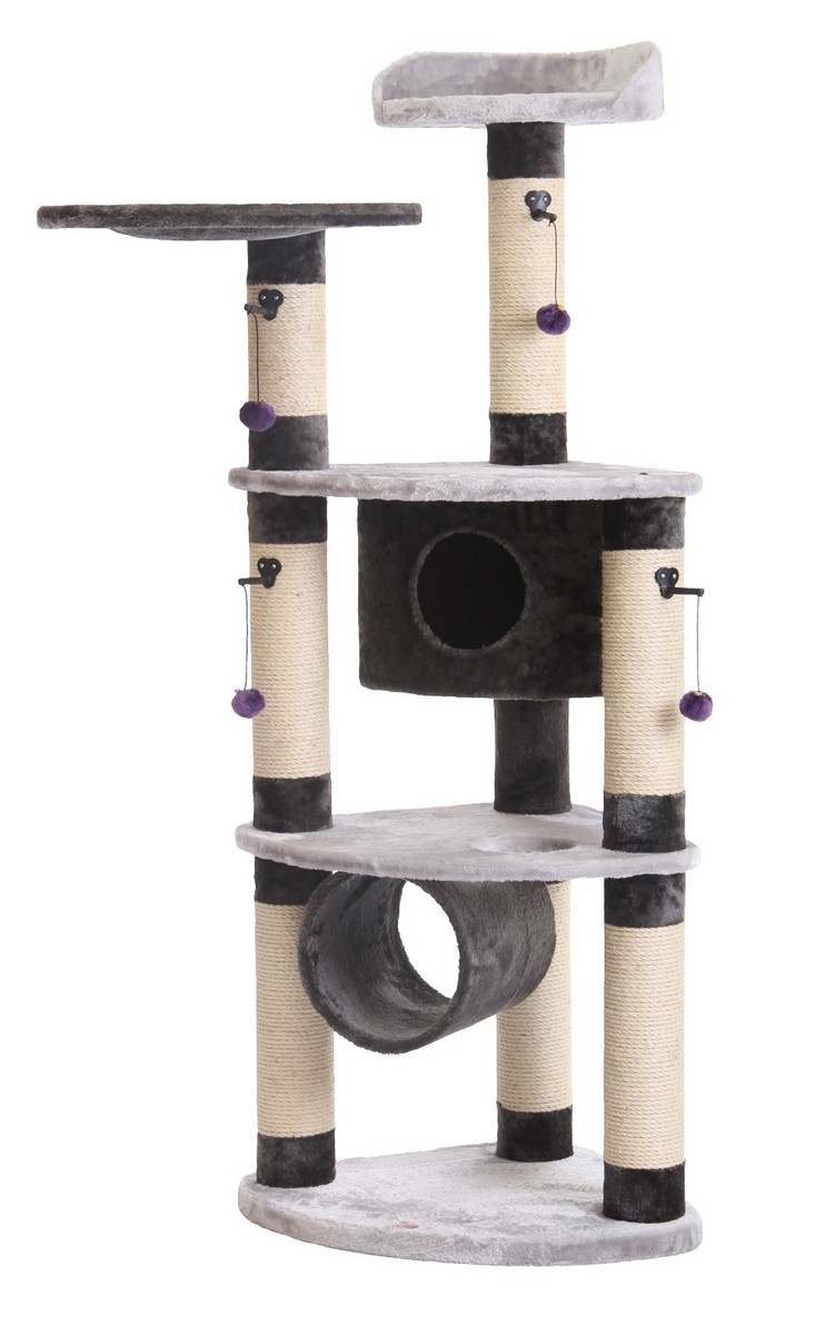 Ansamblu de joacă pentru pisici 'SANTOS PLUS' | gri / antracit