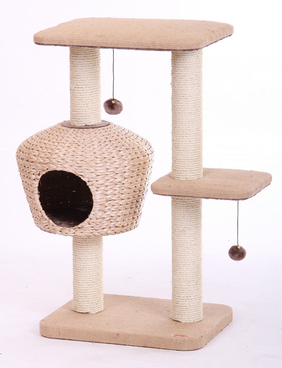 Ansamblu de joacă pentru pisici 'SHIKOBA' | maro deschis