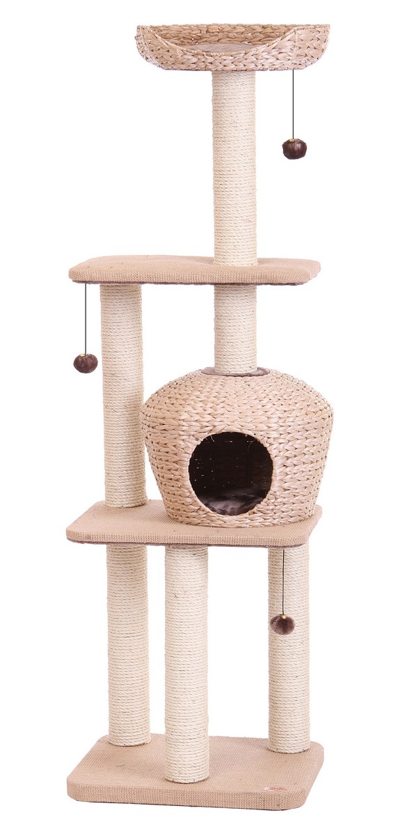 Ansamblu de joaca pentru pisici 'NANUK' | maro deschis