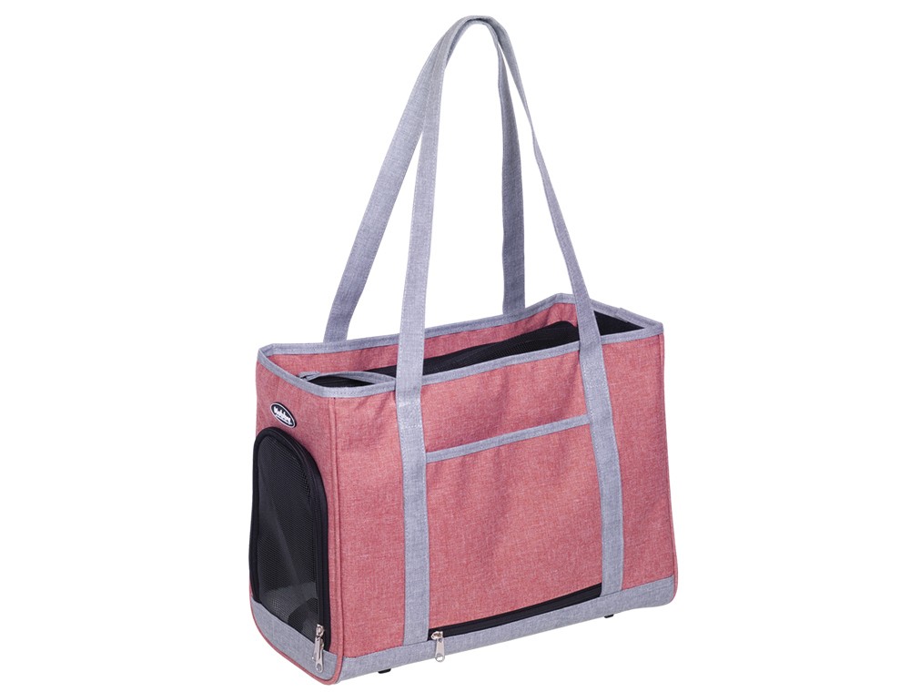 Custi transport pentru caini 'TOMMA' | 40 x 22 x 28 cm | dusty pink-gri