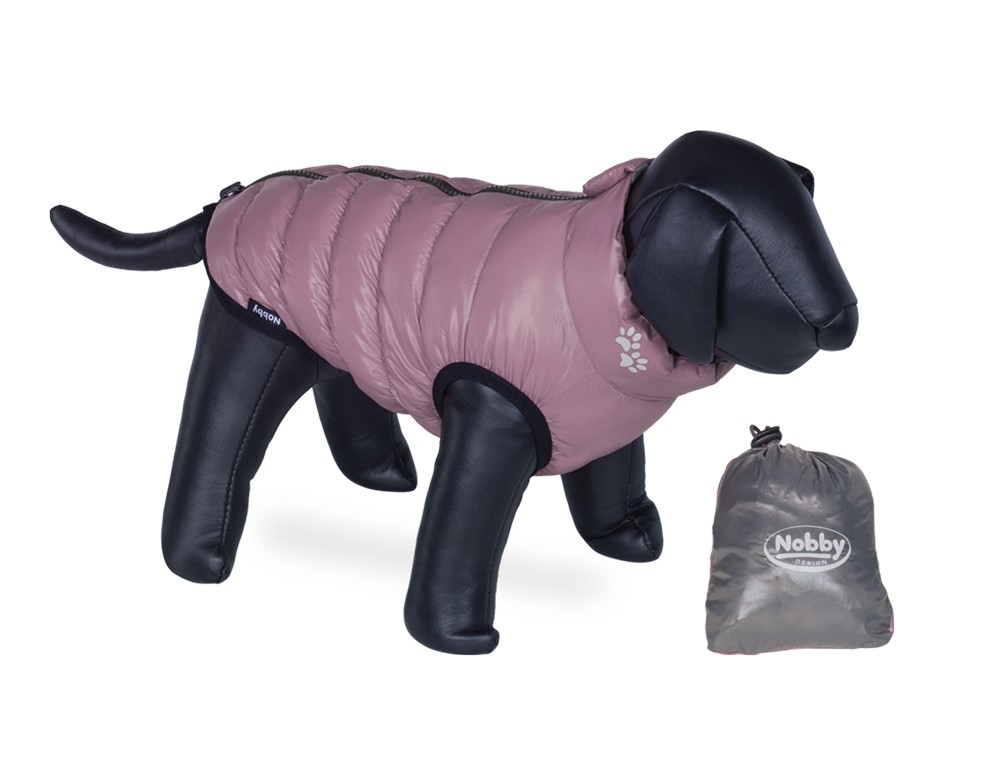 Haină pentru câini 'LIGHT' | old rose/gri | 29 cm
