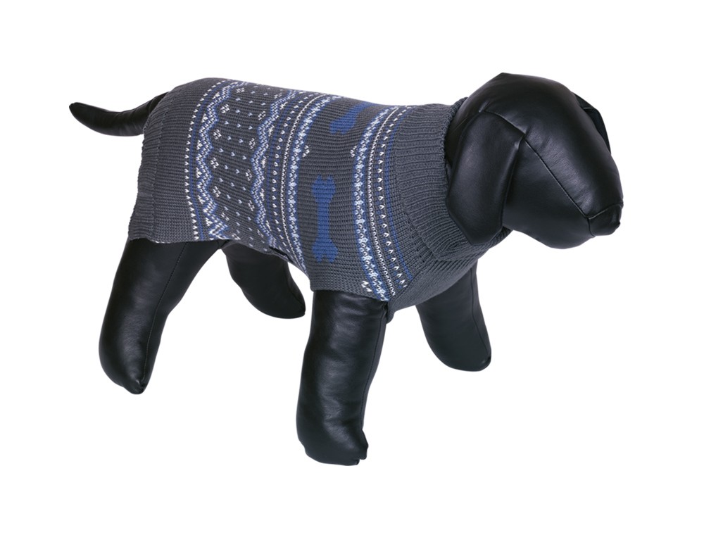 Haină pentru câini | Pulover 'MUNDO' | 48 cm | gri-albastru deschis