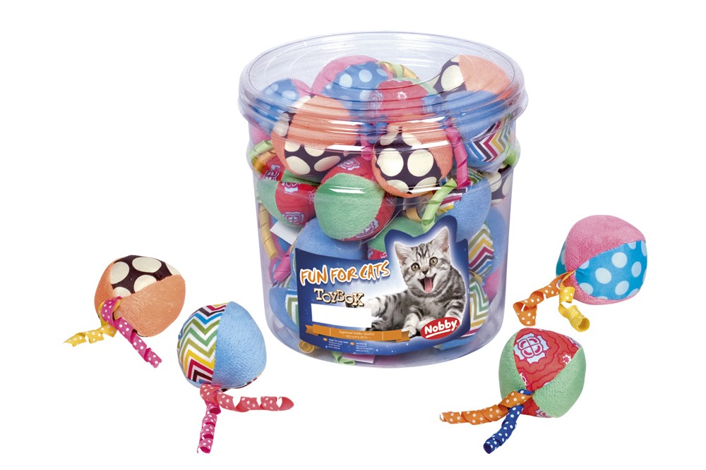 Cutie cu jucării pisici, mingea din pluș, sortiment 30 BUC, Ø 5 CM