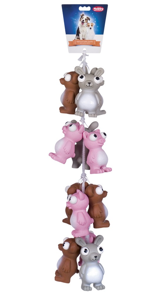 Jucărie din latex pentru câini | Jucărie din latex 'Glubschi' | culori asortate | Set 12 buc. | 13 + 14,5 cm