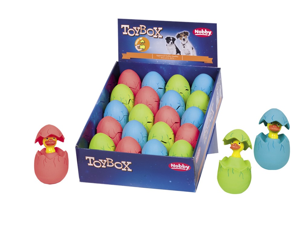 Jucărie din latex pentru câini | Egg-Press me! | Display 20 buc. | 9,5 + 12,5 cm
