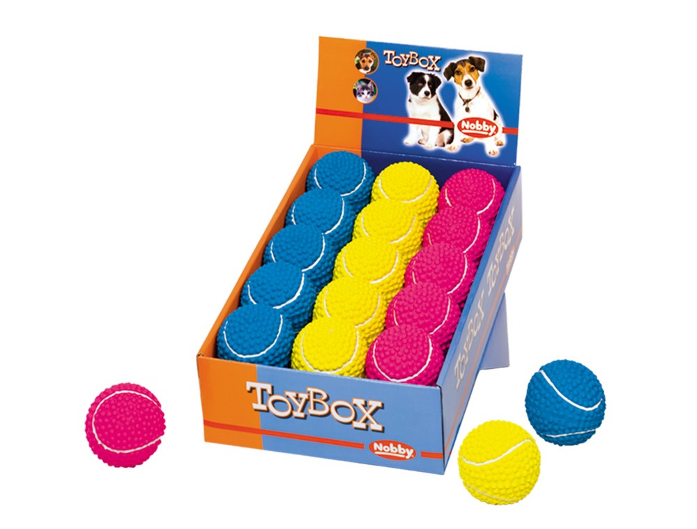 Jucărie din latex pentru câini | 'Mingi din latex' | interior spuma | DISPLAY 15 buc. | Ø 6,5 CM