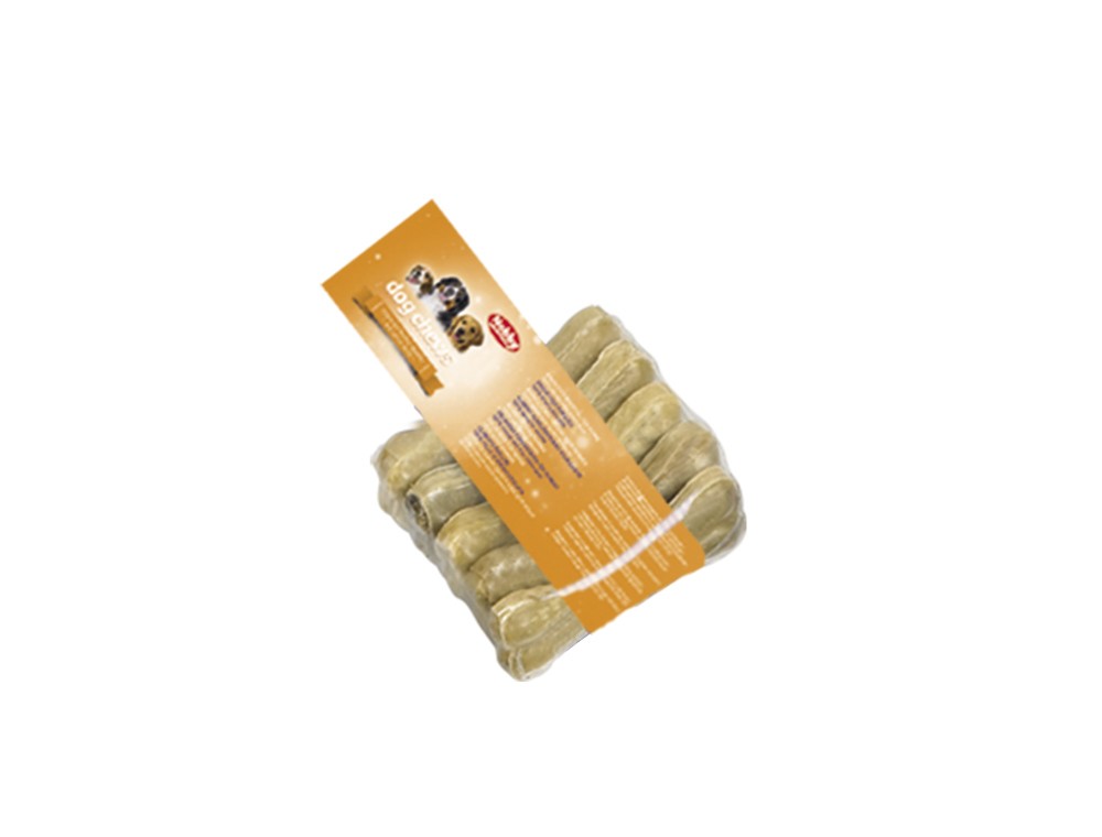RAWHIDE BONES PRESSED pentru câini, 5 PCS; 9,0 CM; 25 G