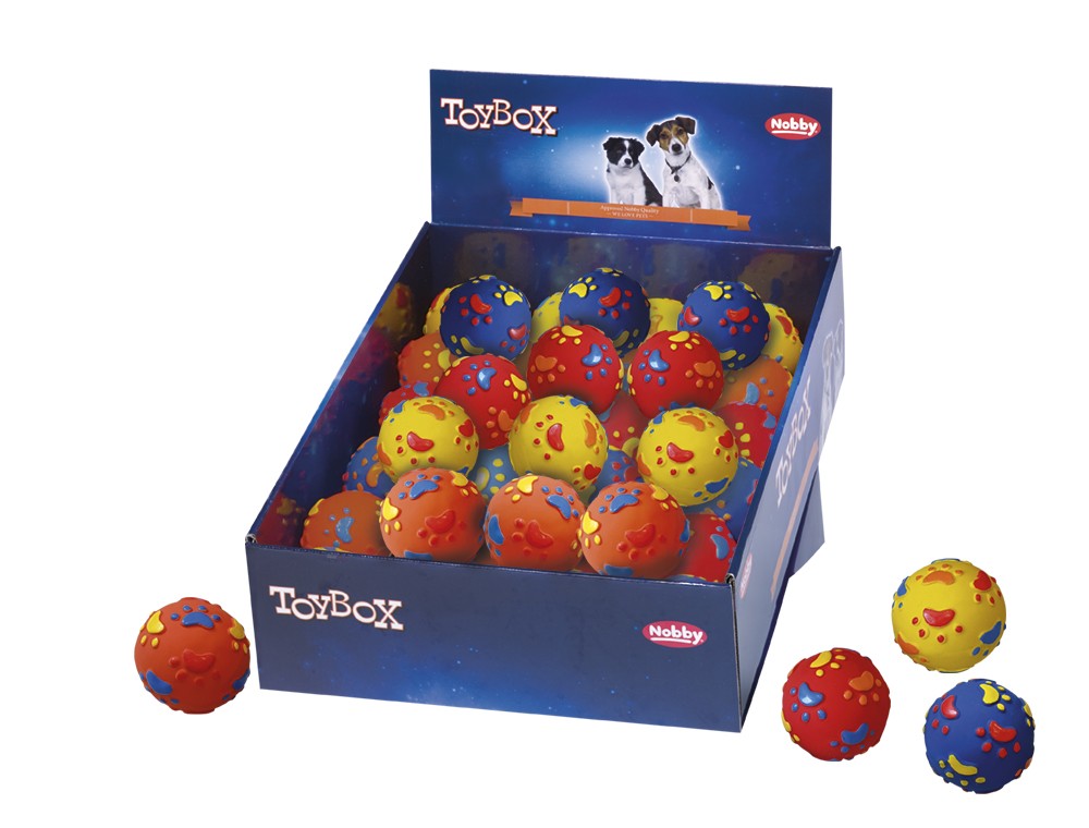 Jucărie din latex pentru câini | Mingi din latex cu labute | DISPLAY 36 buc. | 6,5 CM