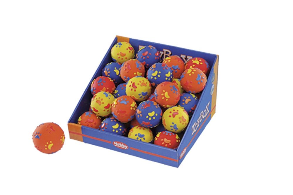 Jucărie din latex pentru câini | Mingi din latex cu labute | DISPLAY 24 buc. | 7,5 CM