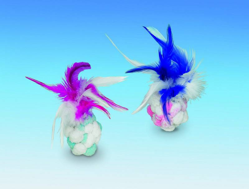 Minge pompon cu valeriană, asortat, 15 cm