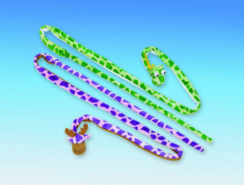 Baston din pluș 'Șarpe', verde 47 cm; curea de 100 cm