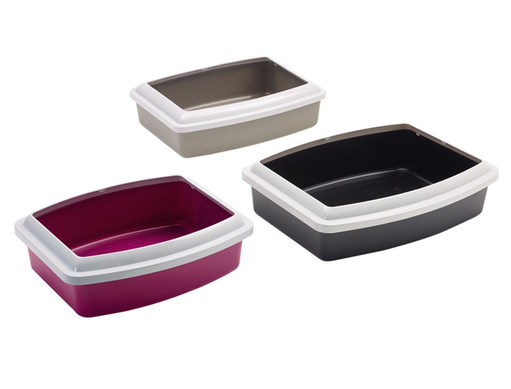 Litiera pentru pisici 'OVAL JUMBO' | culori asortate | 55 X 43 X 12 CM