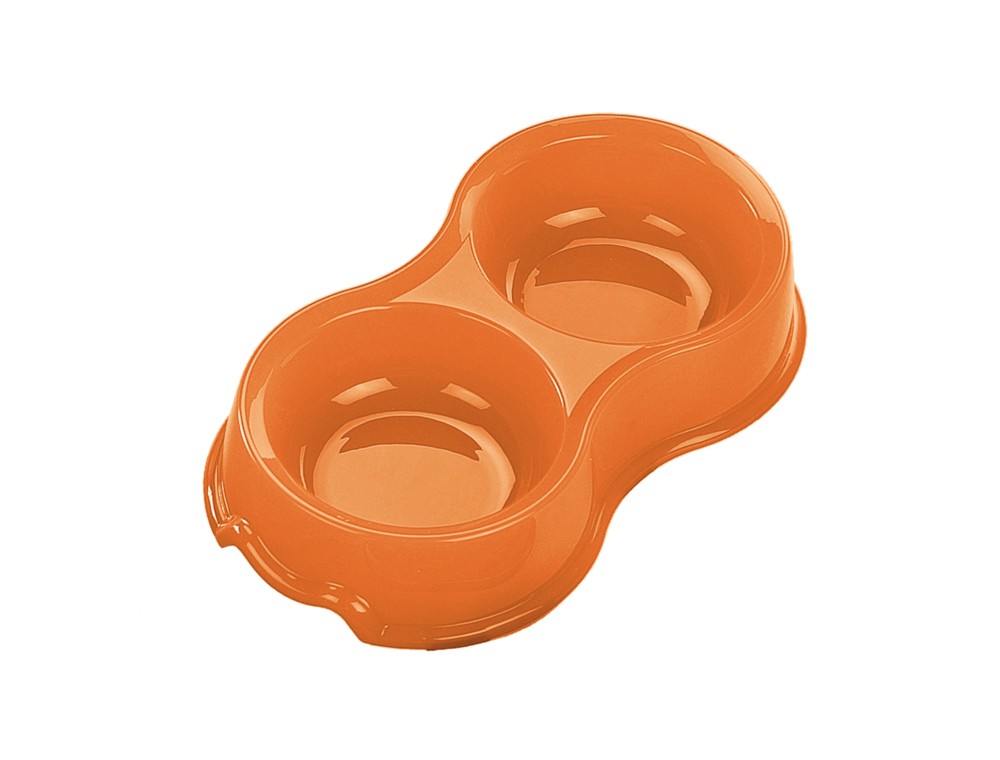Castron din plastic pentru câini | portocaliu | 2 X 325 ML
