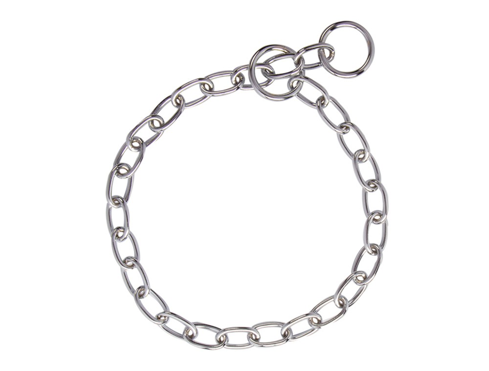Zgarda metalică strangulatoare pentru câini | Veriga mare | Crom | L: 60 CM; Ø 3,0 MM
