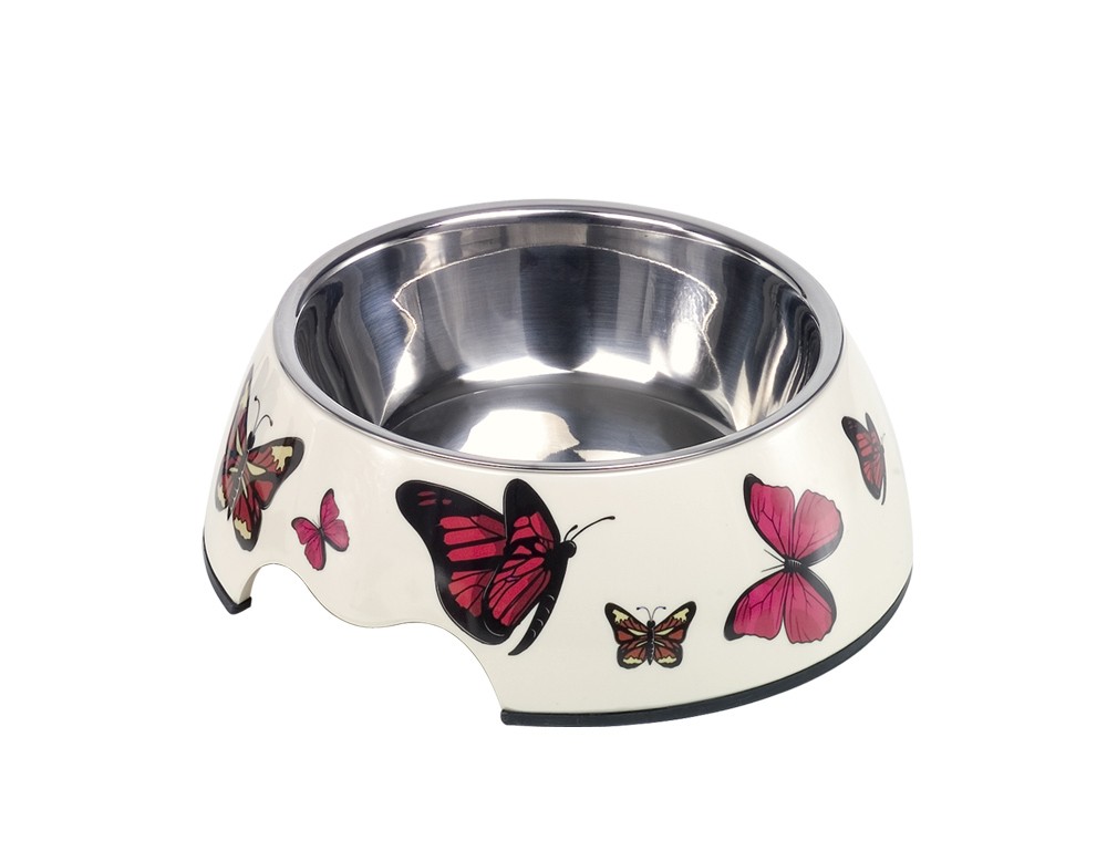 Castron din melamina pentru câini | BUTTERFLY | M | 17,5 X 6,5 CM, 350 ML