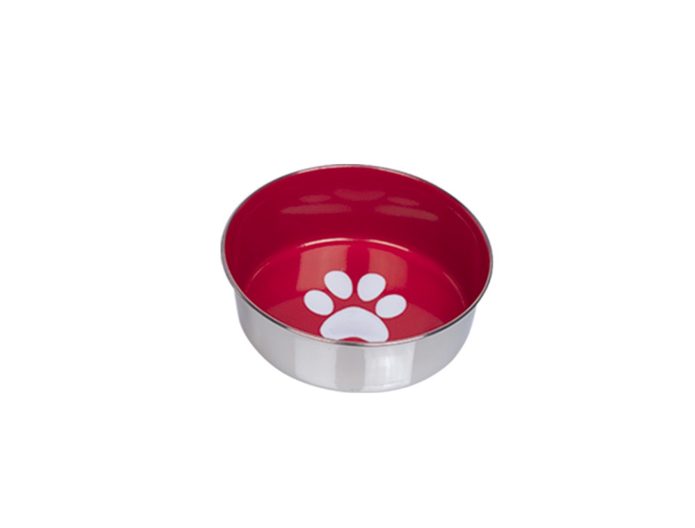 Vas din inox pentru câini Heavy Paw, anti-alunecare, roșu ? 14,0 CM 0,6