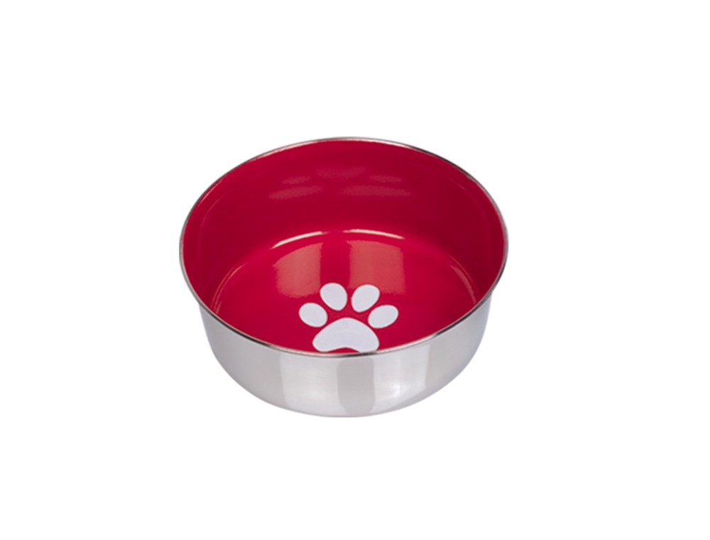 Vas din inox pentru câini Heavy Paw, anti-alunecare, roșu ? 17,0 CM 1,1