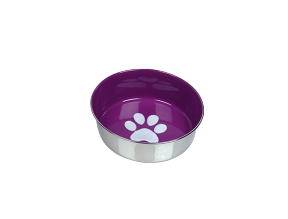 Bol din oțel inoxidabil HEAVY PAW, anti-alunecare, mov ? 14,0 CM