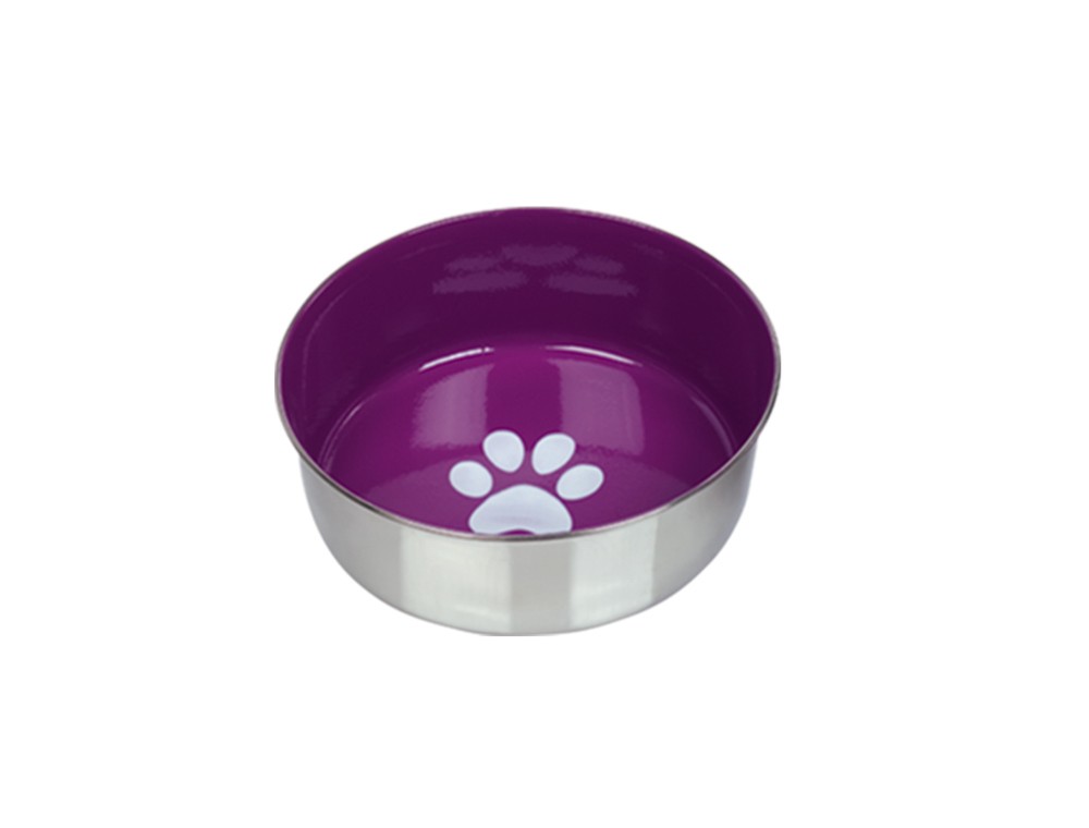 Bol din oțel inoxidabil HEAVY PAW, anti-alunecare, mov ? 17,0 CM