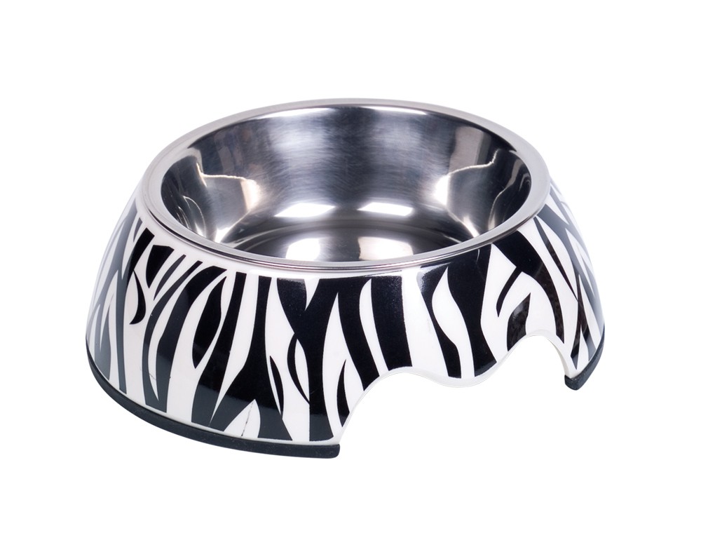 Castron din melamina pentru câini | NOBLY | zebra | S | 14 X 4,5 CM, 160 ML