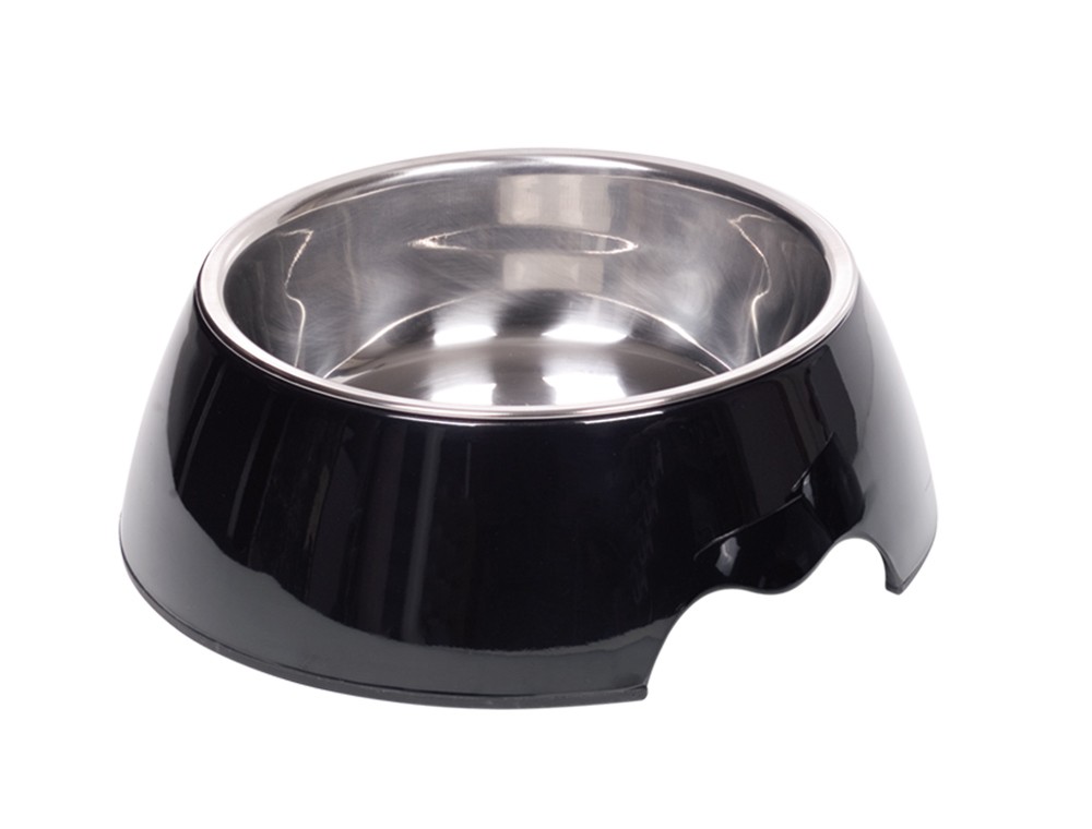Castron din melamina pentru câini | NOBLY | negru | L | 22 X 7,5 CM, 700 ML