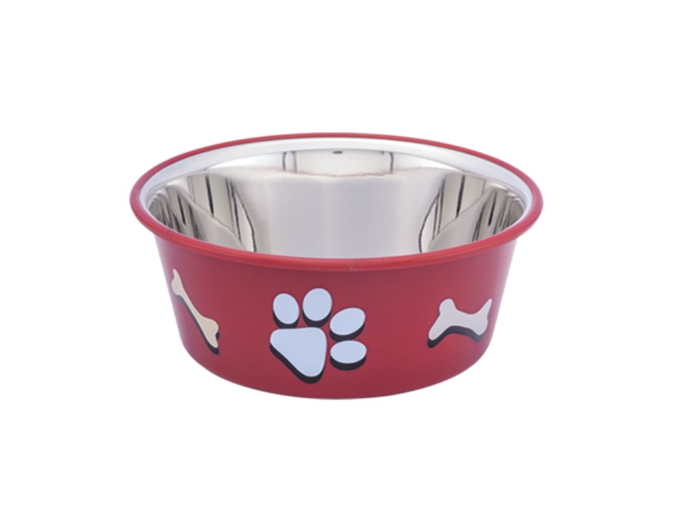 CASTROAN DIN OȚEL INOXIDABIL CU PAW, ANTI SLIP, ROȘU ? 11,5 CM