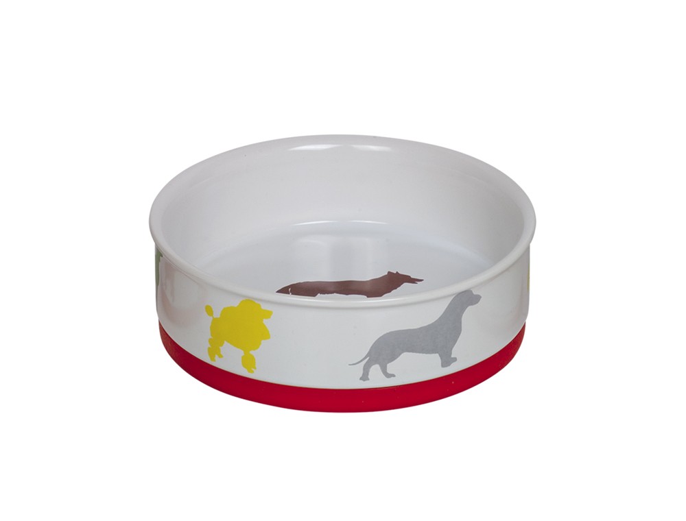 Castron din ceramica pentru caini 'FUN' | alb/color | Ø 19,0 X 6,0 cm