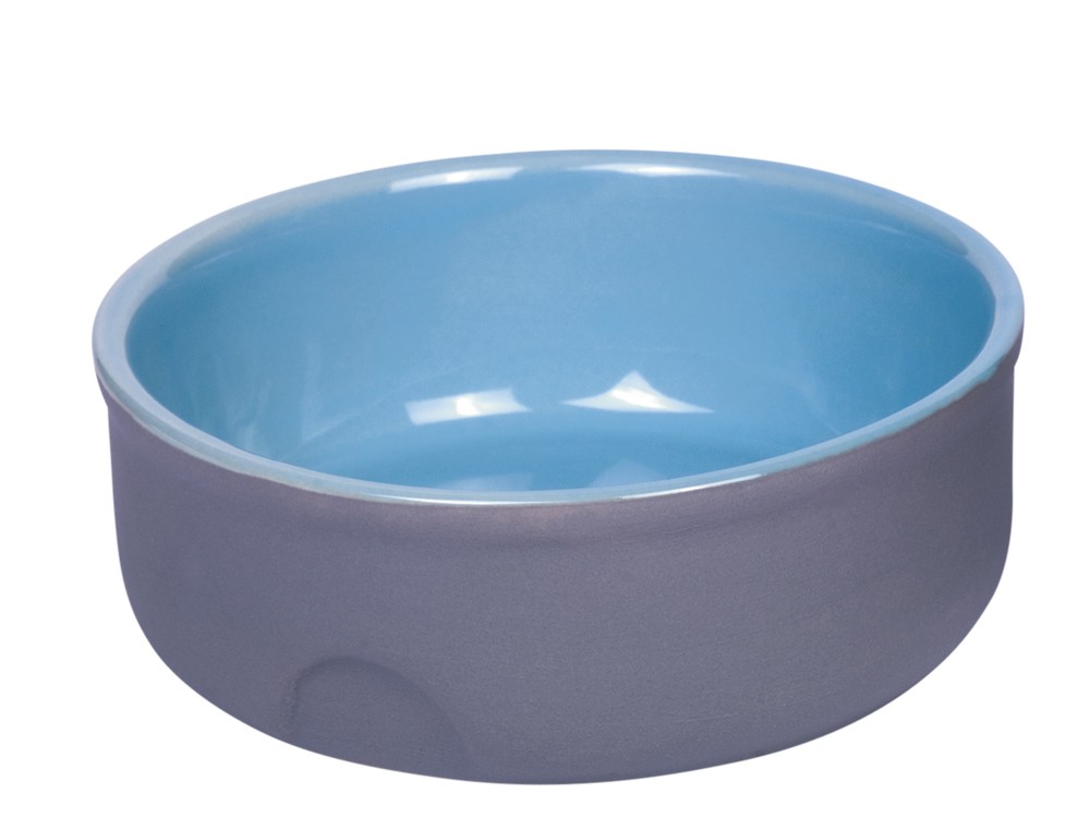 Castron din ceramică 'Feed' pentru câini | gri / albastru | Ø 13 x 5 cm