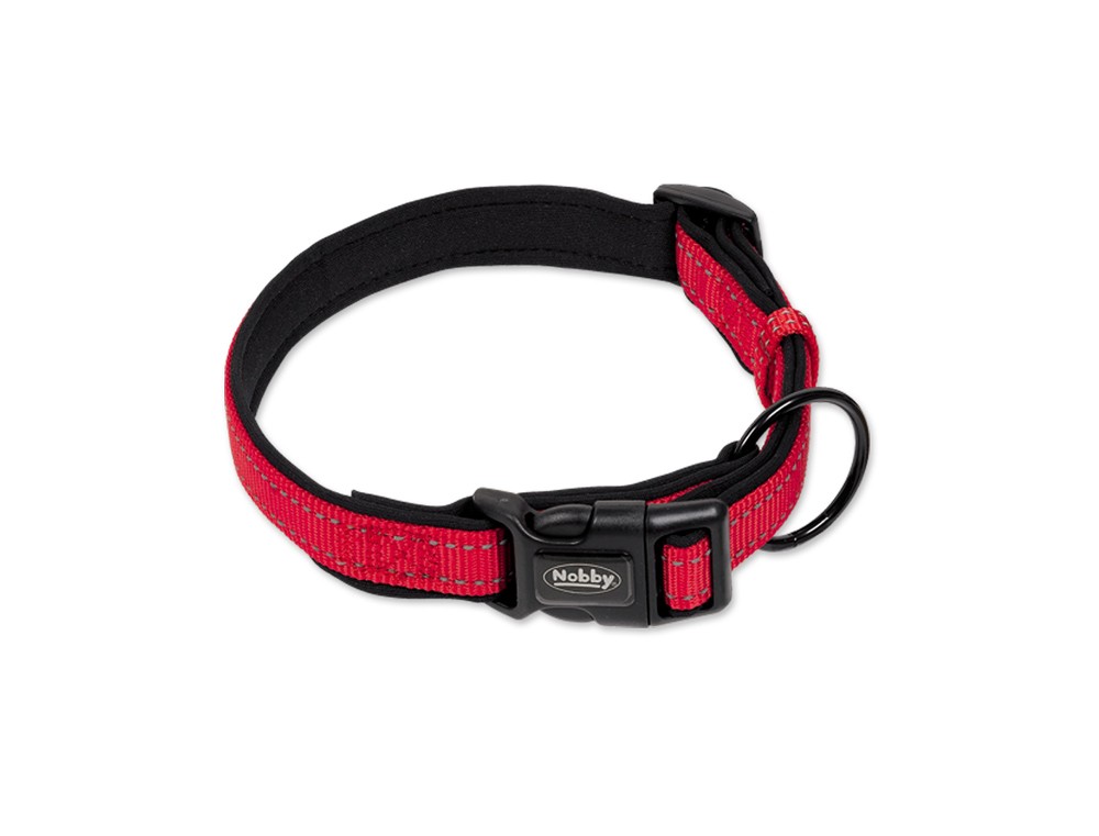 Zgarda pentru caini 'CLASSIC REFLECT SOFT' | rosu/negru | L: 50/65 cm; B: 25 mm