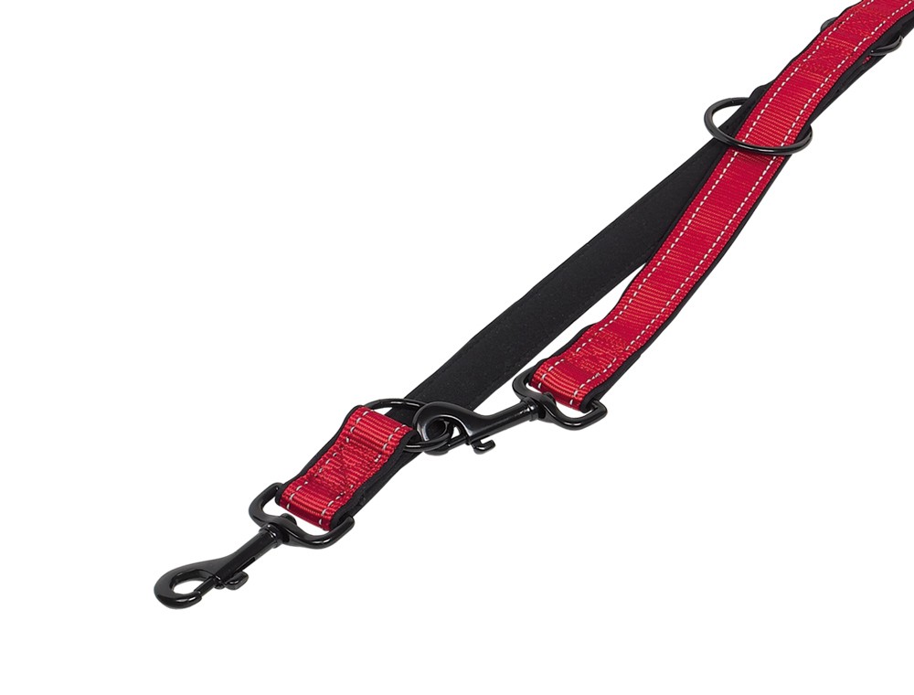 Lesă de antrenament 'CLASSIC REFLECT SOFT', roșie / neagră L: 200 CM pentru câini