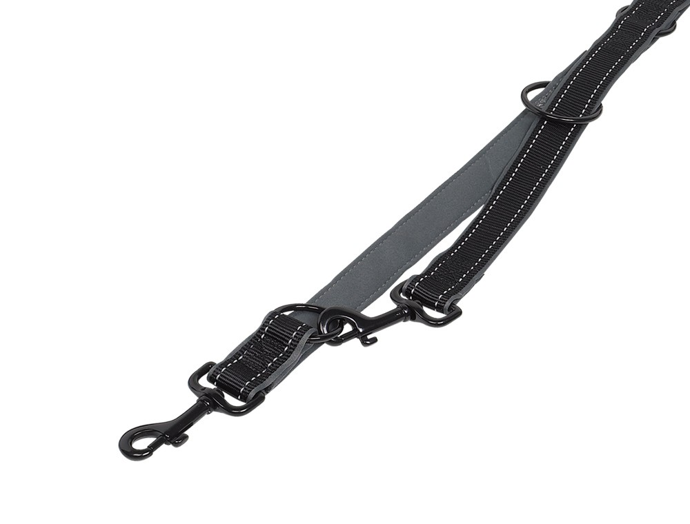 Lesă de dresaj pentru câini 'CLASSIC REFLECT SOFT', NEAGRĂ / GRI L: 200 C~~