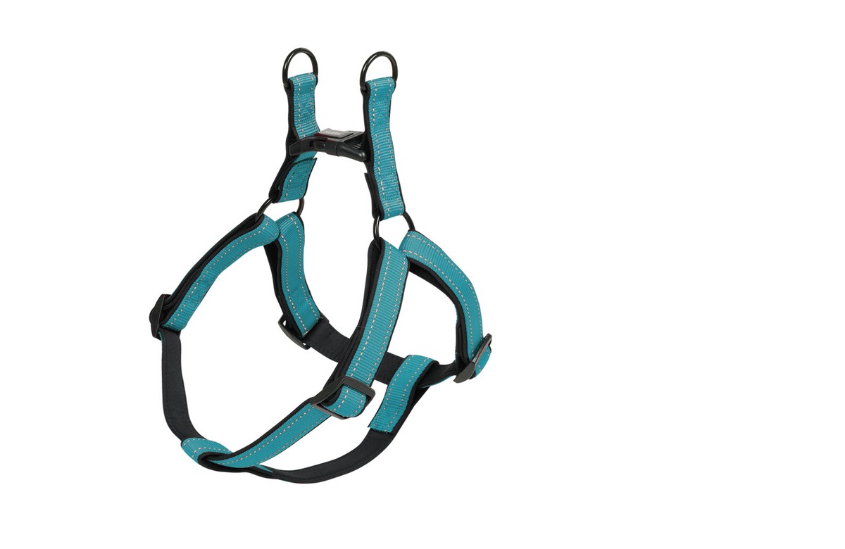 Ham pentru câini 'CLASSIC REFLECT SOFT' | turcoaz/negru | piept: 40-56 CM;