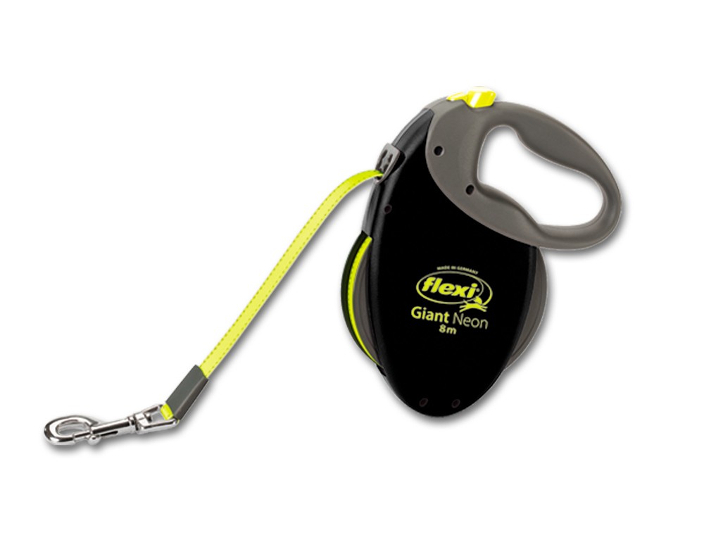 Lesă retractabilă pentru câini 'FLEXI GIANT PROFESSIONAL' | L | neon | bandă | 8 M
