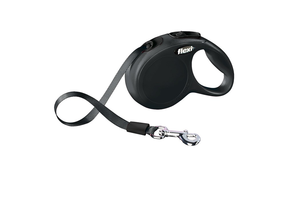 Lesa retractabilă pentru câini | FLEXI NEW CLASSIC XS | negru | bandă | 3 M