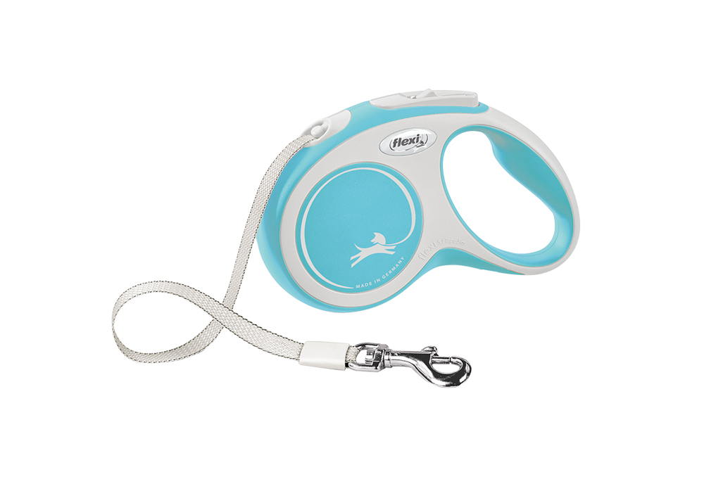 Flexi New Comfort S | Banda 5 m | albastru deschis pentru câini